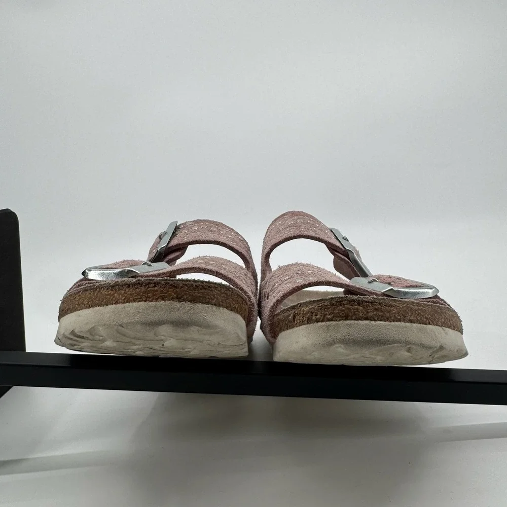 Birkenstock Arizona Womens 6 EU 37 Rose Rivets Suede Studded Sandals